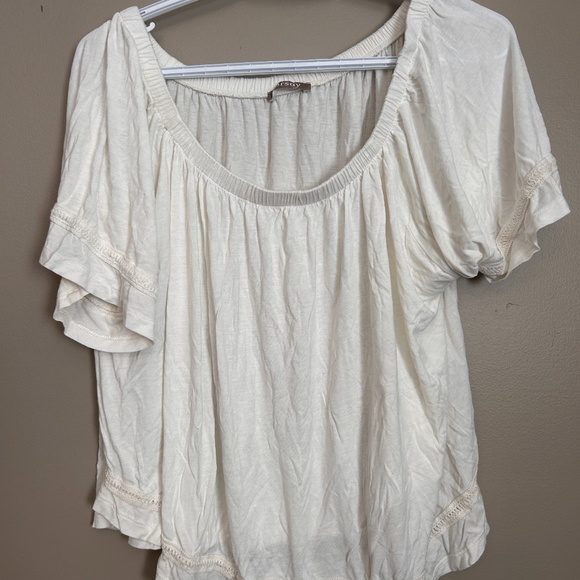 White Off-The-Shoulder Blouse - Picture 1 of 3